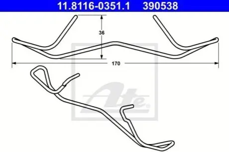 Планка супорта (переднього) прижимна VW Caddy III 05-15 ATE 11811603511