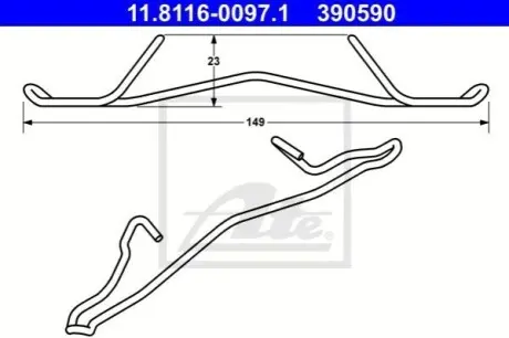Пружина гальмівного супорта Opel Vectra B/Astra F/Vectra A,B 1.3-2.5 84- ATE 11811600971