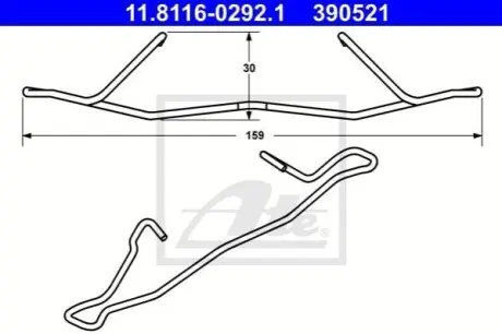 Планка супорта (переднього) прижимна Opel Astra G/H 04-/Combo 01- ATE 11811602921