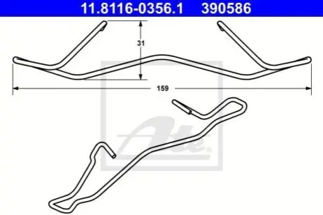 Планка супорта (переднього) прижимна Citroen Berlingo 08- ATE 11811603561