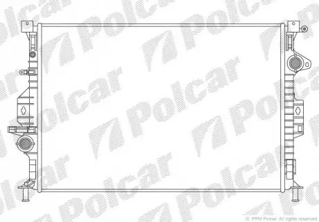 Радіатор охолодження (AT) FORD C-MAX II, FOCUS III, GALAXY, GRAND C-MAX, MONDEO IV, S-MAX LAND ROVER DISCOVERY SPORT, FREELANDER 2 1.5-4.4 05.05- Polcar 321908-4