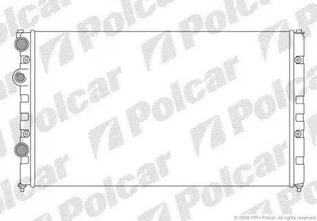 Основний радіатор Seat Cordoba 1.8, 2.0 93-99, Ibiza 1.6, 2.0 95-// VW Caddy II 1.9d 95-04, Polo 1.6i,1.9d 95-01 Polcar 952408-8