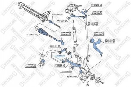 Сайлентблок рычага ниж. перед. внутр./Audi A4/A5 all 07- STELLOX 77-00853-SX