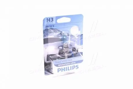 Лампа 12V H3 55W PK22s WHITE VISION ULTRA B1шт PHILIPS 12336WVUB1