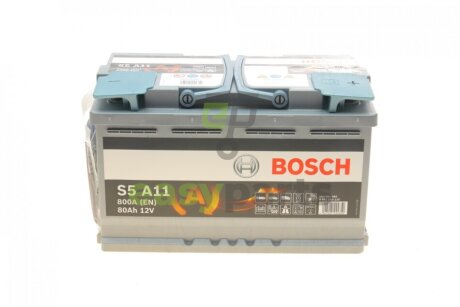 Акумуляторна батарея 80Ah/800A (315x175x190/+R/B13) (Start-Stop AGM) BOSCH 0 092 S5A 110