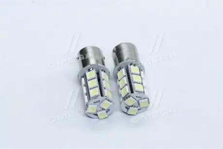 Лампа LED указателей поворотов и стоп-сигналов (18SMD) BA15S 12V WHITE 2шт. блистер <> TEMPEST TP-202S25-12V