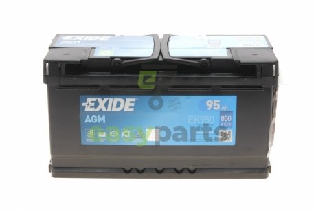Акумуляторна батарея 95Ah/850A (353x175x190/+R/B13) (Start-Stop AGM) (аналог EK960) EXIDE EK950