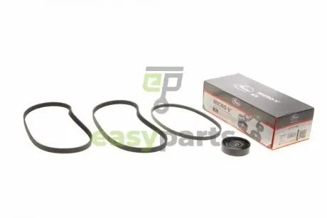 Комплект ременя генератора Hyundai Tucson/Tiburon/Coupe 2.0 96- (4PK878/3PK675/4PK855) Gates K074PK878 (фото 1)