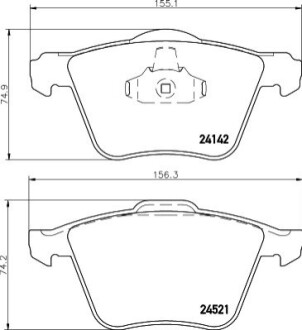 Гальмівні колодки дискові перед. Ford Galaxy 06-, Mondeo 07-,Volvo S80,V70 HELLA 8DB355013-001