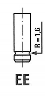 Клапан EX (Ø гол. 29,8mm/довж.102,8mm) Fiat Doblo 1.6 16V 29.7X7X102.8 01- (182A4/182A6) FRECCIA R4781/RCR (фото 1)