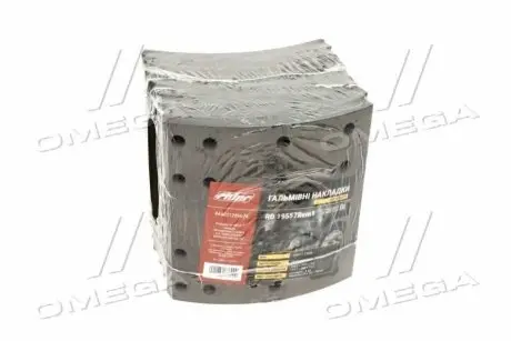 Накладка торм. (компл. на вісь) з заклеп. 419х203 1-й рем. FRUEHAUF, ROR, TRAILOR RIDER RD 19557Rem1