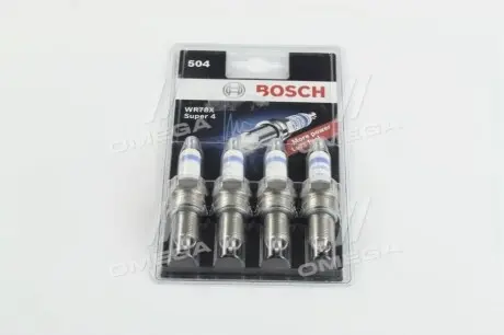 Свеча зажигания WR78X SUPER4 (NIVA 1.7i, DAEWOO MATIZ 0.8) (4 шт. блист.) BOSCH 0242232804