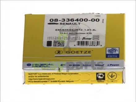 Кільця поршневі GOETZE 08-336400-00