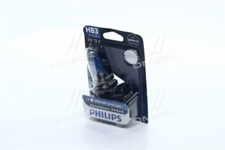 Лампа накаливания HB3 12V 65W P20d Diamond Vision 5000K (blister 1шт) PHILIPS 9005DVB1