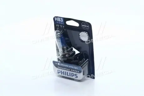 Лампа розжарювання HB3 12V 65W P20d Diamond Vision 5000K (blister 1шт) PHILIPS 9005DVB1
