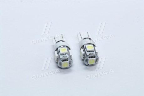 Лампа LED б/ц габарит и панель приборов T10 5SMD W5W 12V WHITE2шт. блистер <> TEMPEST TP-214T10-12V