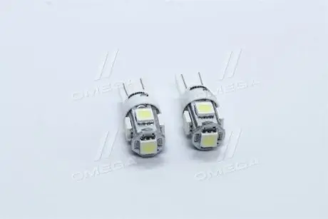 Лампа LED б / ц габарит і панель приладів T10 5SMD W5W 12V WHITE 2шт. блістер <> TEMPEST TP-214T10-12V