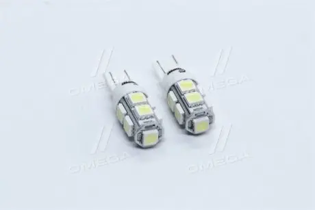 Лампа LED б / ц габарит і панель приладів T10 9SMD W5W 12V WHITE 2шт. блістер <> TEMPEST TP-215T10-12V