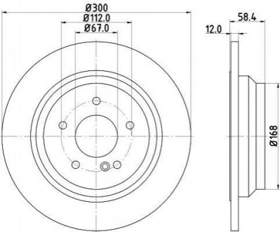 Тормозной диск задн. DB W221 2.5-4.0 05- HELLA 8DD355115-411