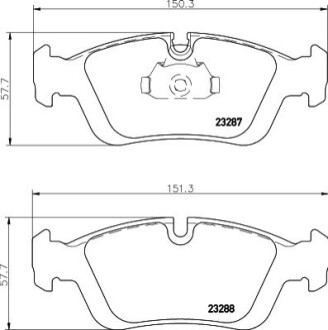 Гальмівні колодки дискові перед. Bmw3 E36 91-> E46 98- HELLA 8DB355008-741 (фото 1)