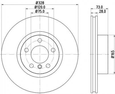 Гальмівний диск перед. X3 F25/X4 F26 10- 1.6-3.0 (PRO) PAGID HELLA 8DD355119-531 (фото 1)