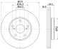 Диск гальмівний перед. TOYOTA AURIS, AURIS SPORTS, COROLLA 1.2-1.8H 10.12- HELLA 8DD355119-661 (фото 4)