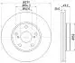 Диск гальмівний перед. TOYOTA AURIS, AURIS SPORTS, COROLLA 1.2-1.8H 10.12- HELLA 8DD355119-661 (фото 4)