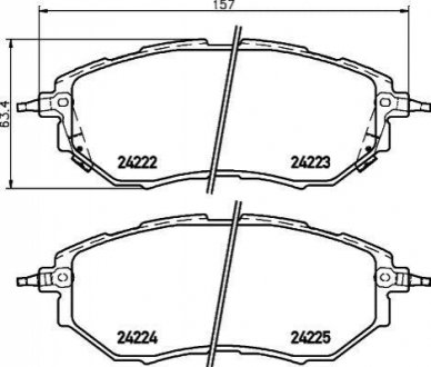 Гальмівні колодки дискові перед. Subaru Tribeca 05-/Forester 12-/Legacy 3,0 03- HELLA 8DB 355 012-031 (фото 1)