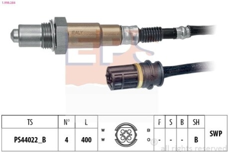 Лямбда-зонд MB A (W168)/C (W202,W203,S202)/E (W210,W211, W220)/Vito (639)/Vaneo EPS 1.998.284