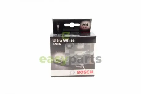 Автолампа Ultra White H4 P43t 55 W 60 W прозрачно-голубая BOSCH 1987301181 (фото 1)