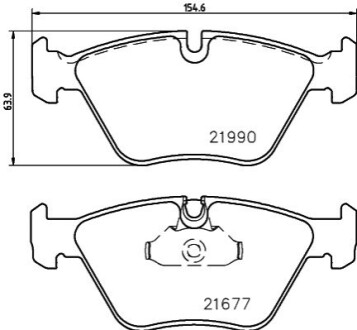 Гальмівні колодки дискові перед. BMW 5 (E39) 2.0D-3.5 11.95-05.04 HELLA 8DB355010-711