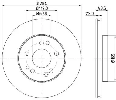 Гальмівний диск перед. E220-300 W124 93-95 (284x22) PAGID HELLA 8DD355100-941