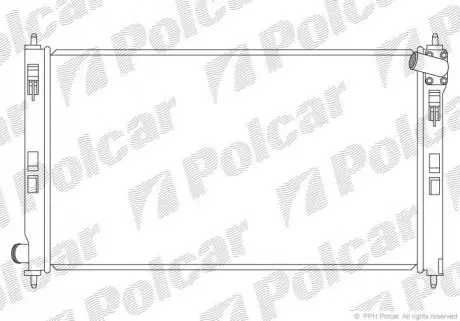 Радіатор охолодження двигуна Peugeot 4007/ Mitsubishi ASX/Lancer 1.6-3.0 08- Polcar 523408-1