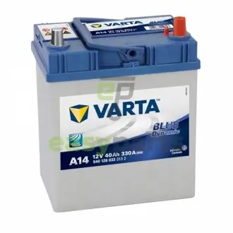 Аккумулятор 40Ah-12v BD(A14) (187х127х227),R,EN330 Азия тонк.клеммы VARTA 540 126 033