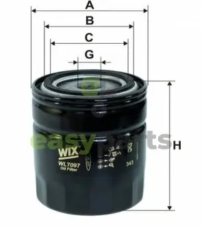 Фільтр масляний Lancia Prisma 1.9 Turbo DS 85-89 WIX FILTERS WL7097