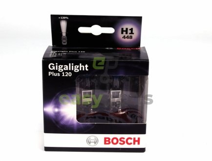 Лампа розжарювання H1 12V 55W GigaLight + 120 (комплект 2шт) (BOSCH 1 987 301 105 (фото 1)