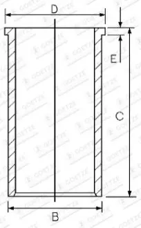 Фото гільза циліндра IVECO 137.0 8210.22/8210.42/8260.01/8260.02 GOETZE 14-021560-10 Гільза циліндра IVECO 137.0 8210.22/8210.42/8260.01/8260.02 GOETZE 14-021560-10
