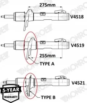 Амортизатор подв. Ford Transit (V363) (2013 - 2020) передн. MONROE V4519