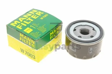 Фільтр масляний Fiat Doblo/Idea 1.9JTD 05-/Punto 03-12/Stilo 01-08/Panda/500 1.0Hybr. 20- MANN W7003