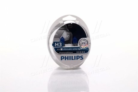 Автолампа H3 12V 55W PK22s Diamond Vision (2 шт. в блістері) PHILIPS 12336DVS2