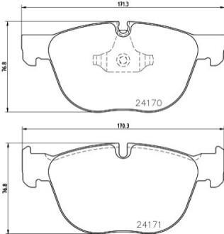 Гальмiвнi колодки дискові перед. BMW E70, E71 BMW X5 3.0 d 07- HELLA 8DB355012-541