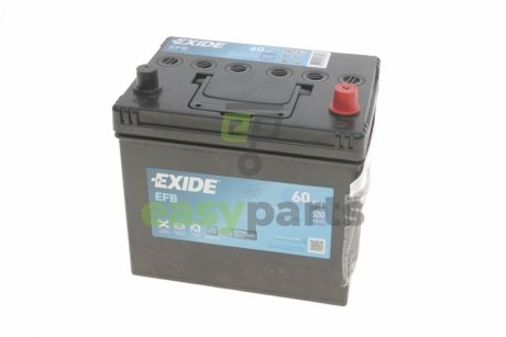 Акумуляторна батарея 60Ah/520A (230x173x222/+R/B00) (Start-Stop EFB) Азія EXIDE EL604