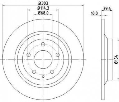 Тормозной диск зад. CX5 11-17 2.0-2.5 (PRO) PAGID HELLA 8DD355118-541