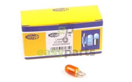 Автолампа WY5W 12V 5W W2.1x9.5d Standard (без цоколя, жовта) (WY5W 12V) MAGNETI MARELLI 002051800000