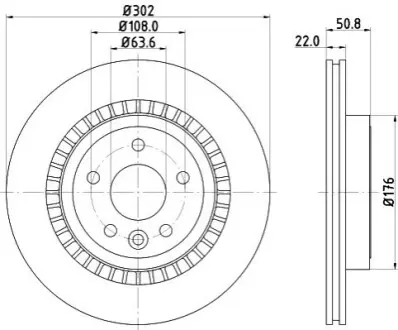 Диск гальмівний Volvo XC60 I 2.0-3.2 05.08-12.17 HELLA 8DD355116-191