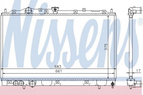Радиатор охлаждения MITSUBISHI LANCER (CJ, CP) (96-) NISSENS 628591