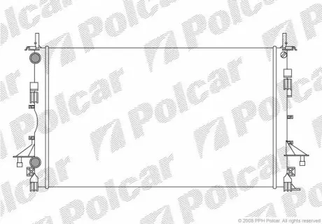 Радіатор охолодж. двигуна Renault Laguna II 1.6-1.8-2.0-1.9 dCi 01- Polcar 603708A1