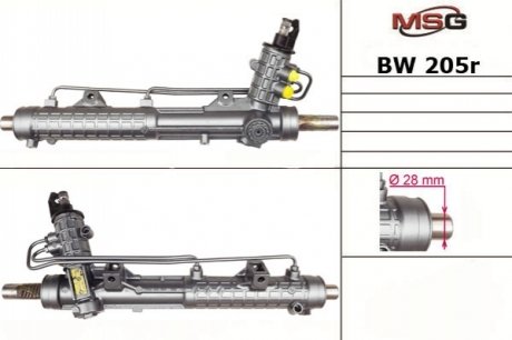 Рулевая рейка с г /п (реставрированная) BMW 3 (E46) 1.6-3.0D 02.98-12.07 MSG BW 205R