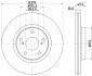 Гальмівний диск перед. Toyota Auris, Avensis, Verso 1.6-2.2D 03.07- HELLA 8DD 355 114-281 (фото 4)