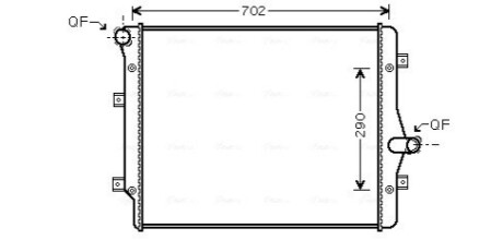 Радиатор охлаждения двигателя GOLF5/TOURAN/A3 DIES 03- VW2208 (Ava) AVA COOLING VNA2208 (фото 1)